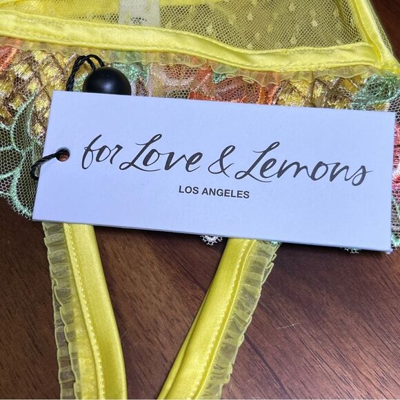 for Love & Lemons garter belt 🔥 yellow with cherry lace 🔥 NWT 🔥 extra small - Picture 8 of 13